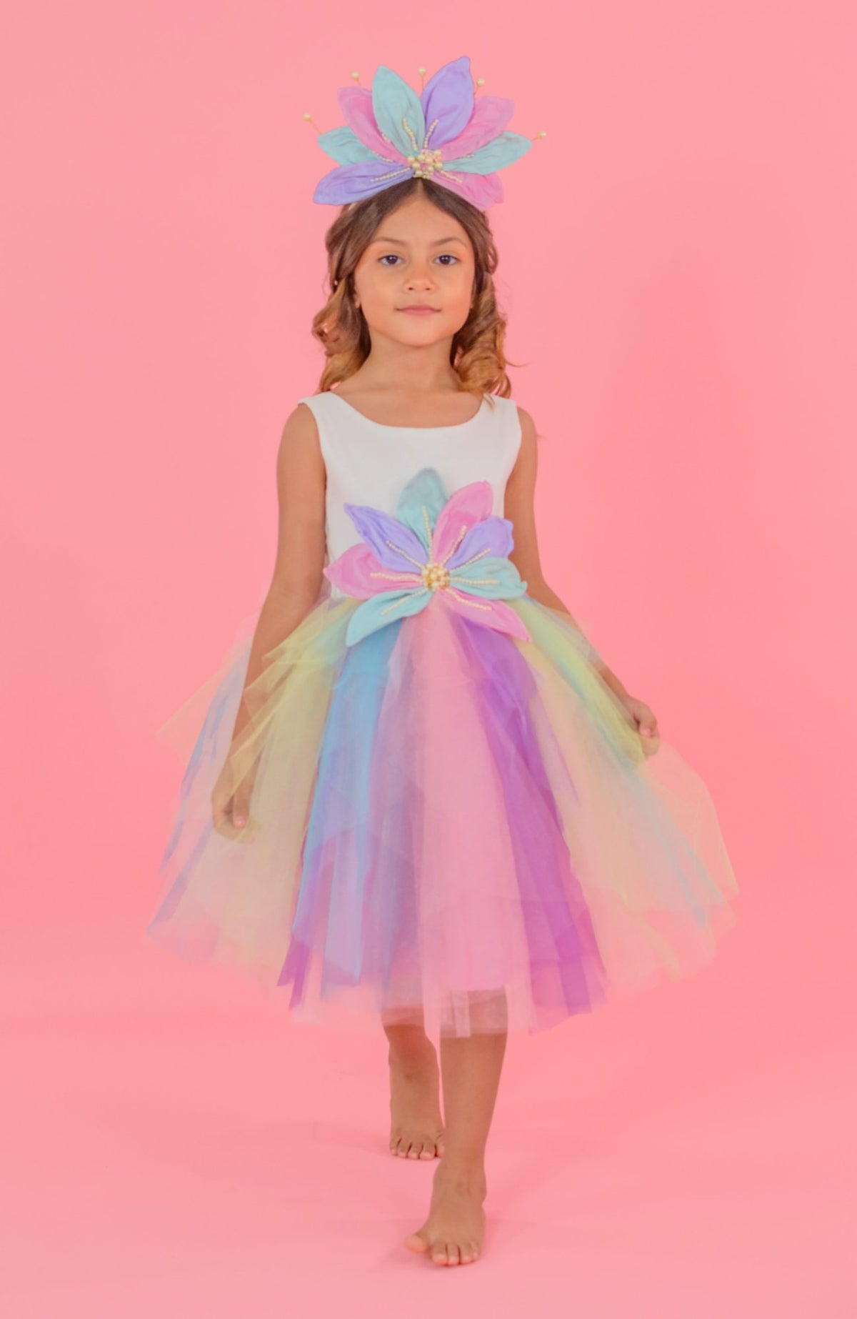 Vestido Para Niña Hadas - Multicolor