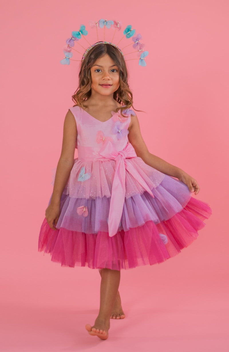 Vestido Para Bebita Mariposa - Rosa -