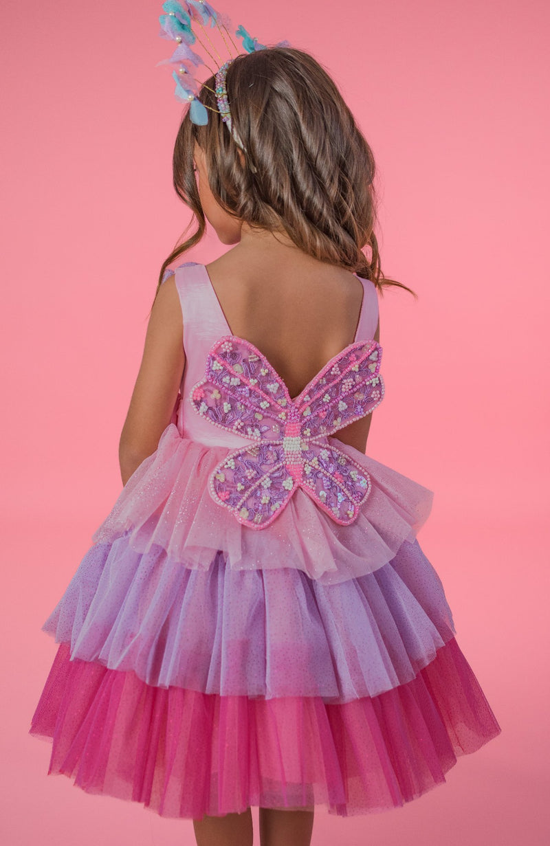 Vestido Para Bebita Mariposa - Rosa -