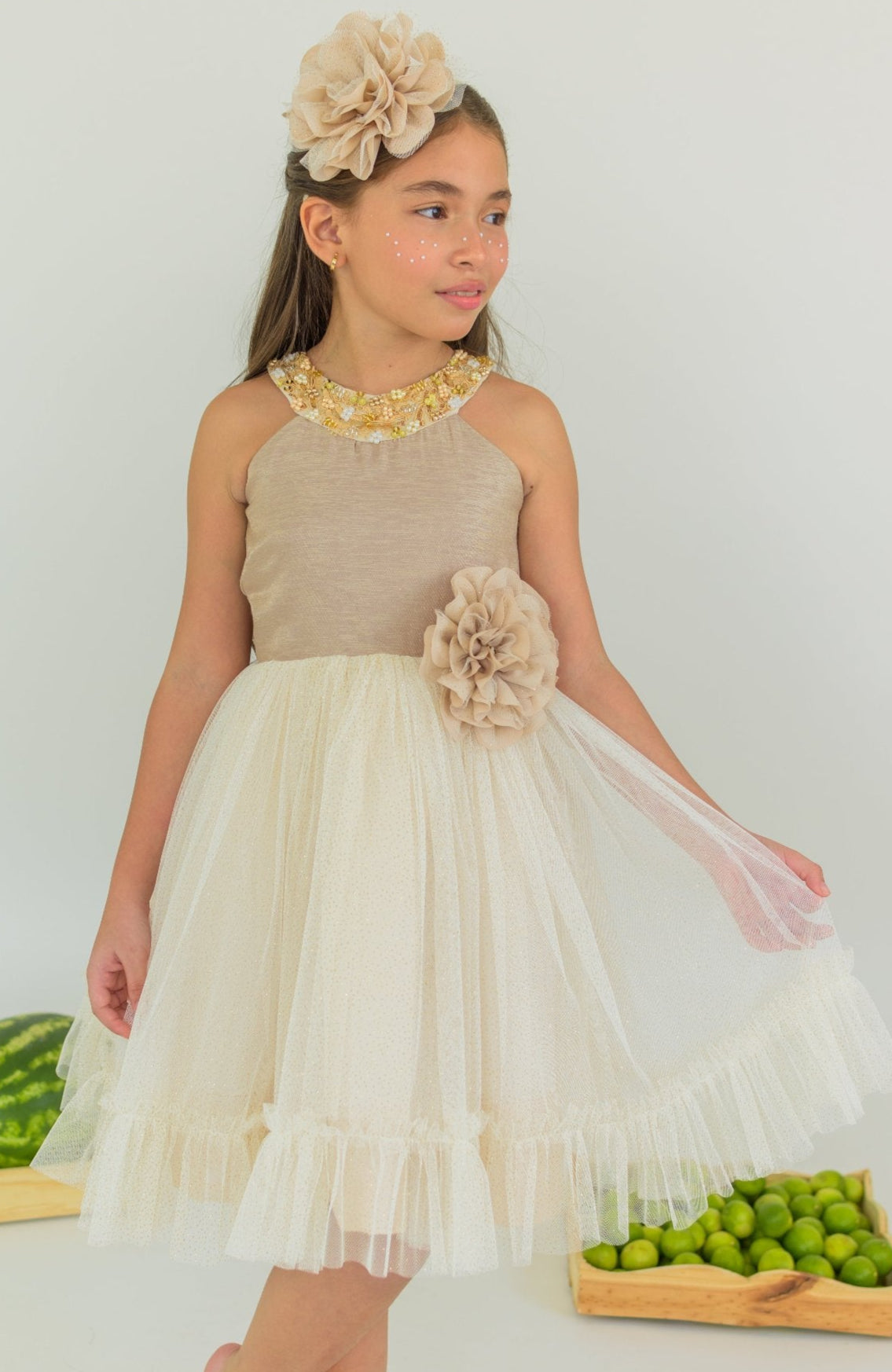 Vestido para niña Elixir Beige