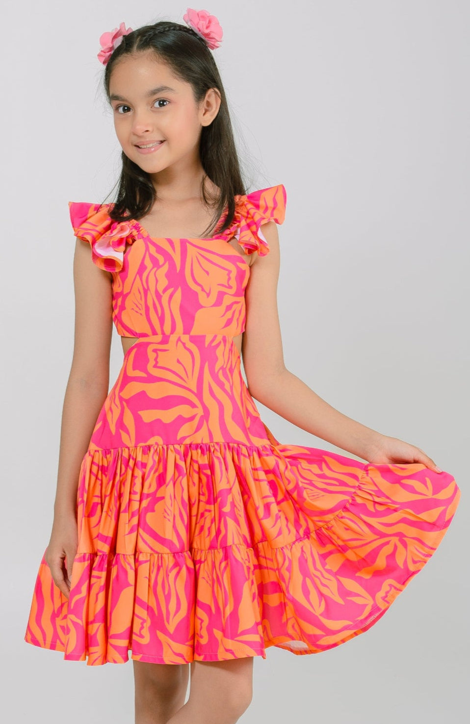 Vestido Para niña Palmera Naranja