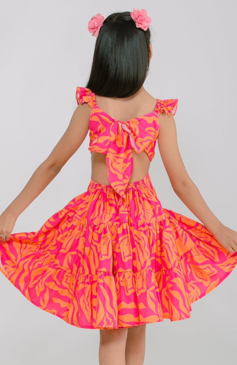 Vestido Para niña Palmera Naranja