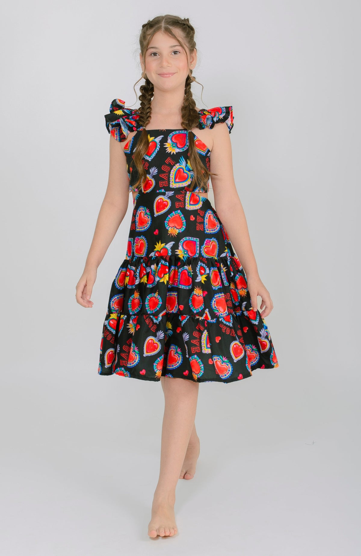 Vestido Para niña Palmera Negro