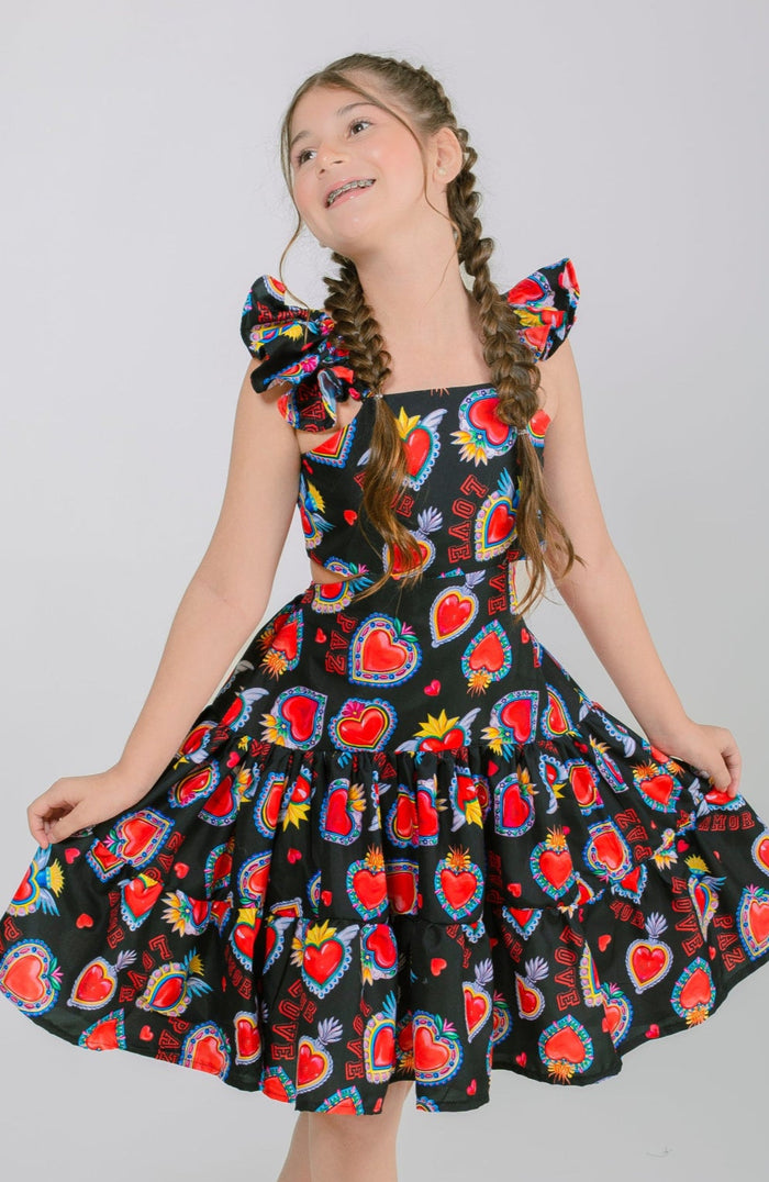 Vestido Para niña Palmera Negro