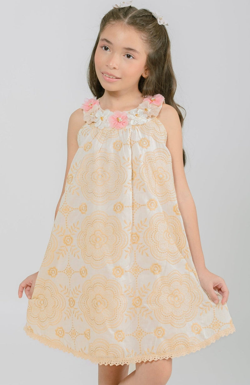 Vestido Para Niña Lucia Beige